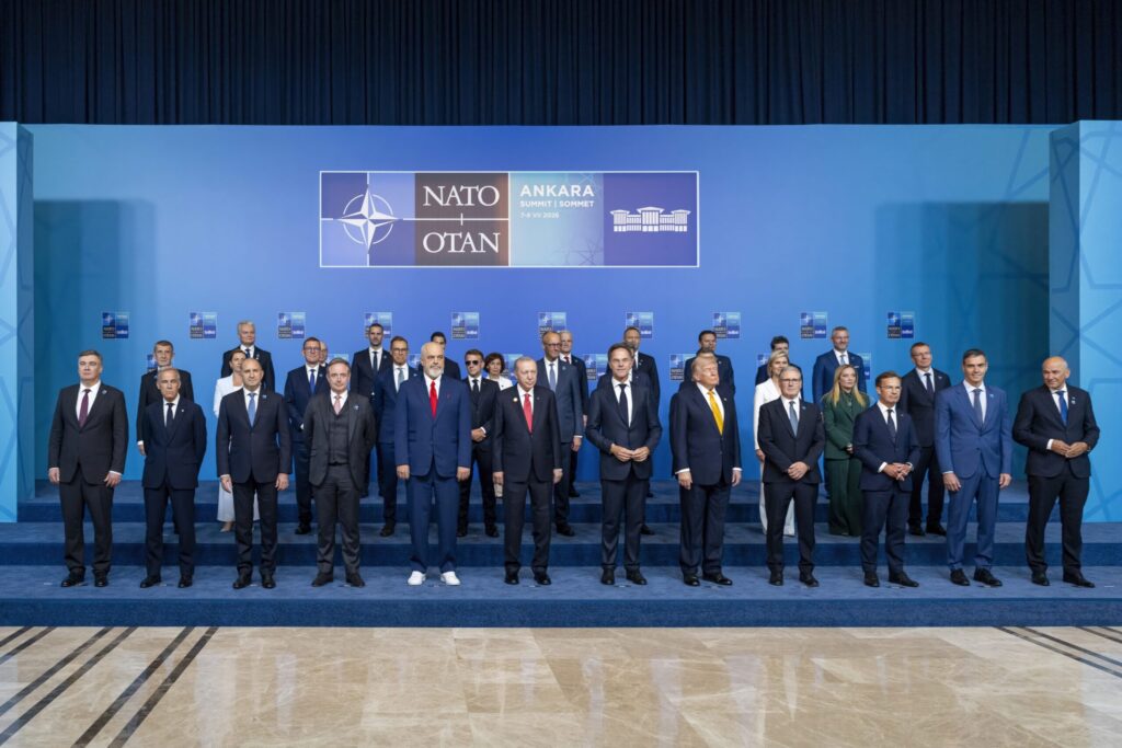Official group photo of NATO heads of state and government at the 2026 Ankara Summit
